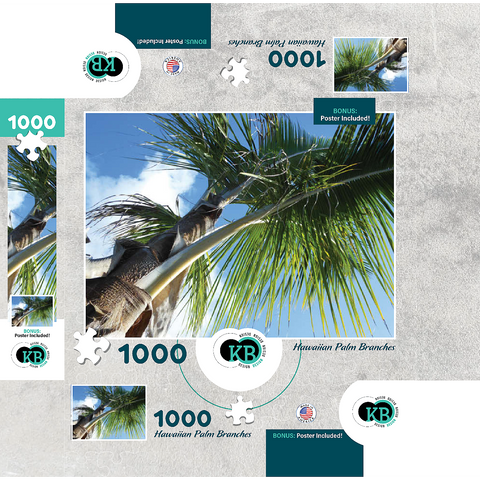 Hawaii, The Big Island: Palm Branches 1000 Jigsaw Puzzle box 3D Modell