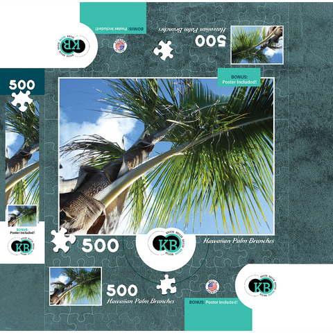Hawaii, The Big Island: Palm Branches 500 Jigsaw Puzzle box 3D Modell
