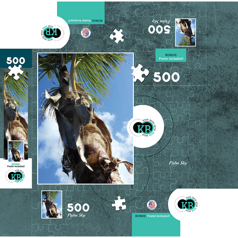 Hawaii, The Big Island: Palm Branches in the Sky 500 Jigsaw Puzzle box 3D Modell