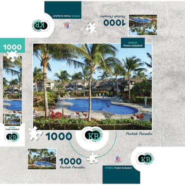 Hawaii, The Big Island: Poolside Paradise Resort 1000 Jigsaw Puzzle box 3D Modell