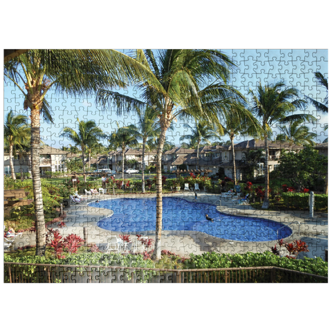 puzzleplate Hawaii, The Big Island: Poolside Paradise Resort 500 Jigsaw Puzzle