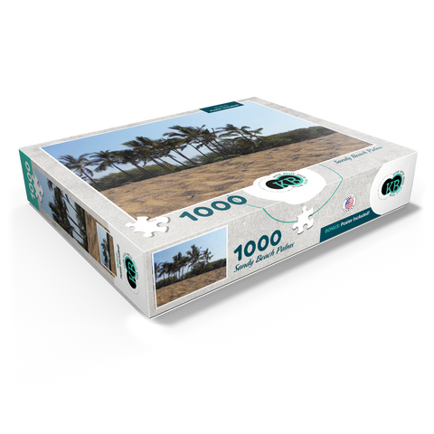 Hawaii, The Big Island: Sandy Beach Palm Trees 1000 Jigsaw Puzzle box view1