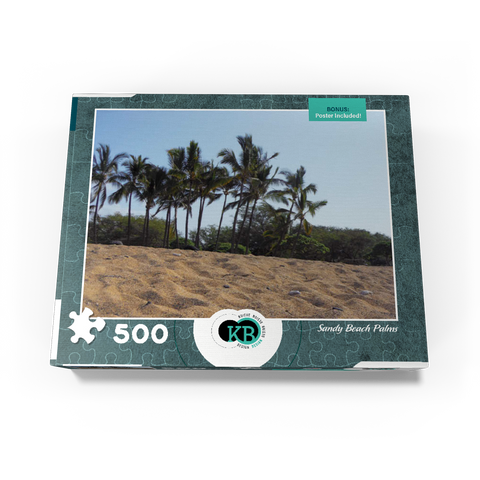 Hawaii, The Big Island: Sandy Beach Palm Trees 500 Jigsaw Puzzle box view3