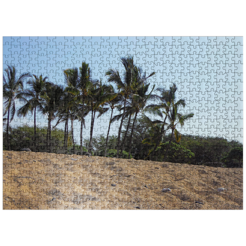 puzzleplate Hawaii, The Big Island: Sandy Beach Palm Trees 500 Jigsaw Puzzle
