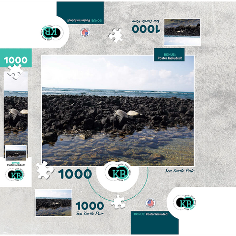 Hawaii, The Big Island: Sea Turtle Pair 1000 Jigsaw Puzzle box 3D Modell