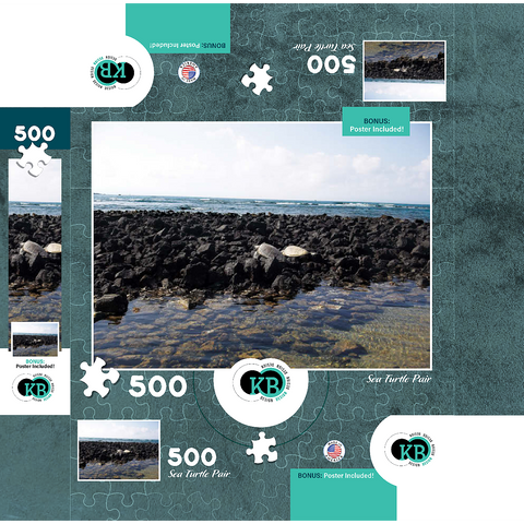Hawaii, The Big Island: Sea Turtle Pair 500 Jigsaw Puzzle box 3D Modell