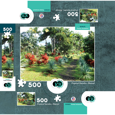 Hawaii, The Big Island: Tropical Garden 500 Jigsaw Puzzle box 3D Modell