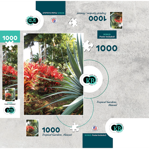 Hawaii, The Big Island: Tropical Gardens Paradise 1000 Jigsaw Puzzle box 3D Modell