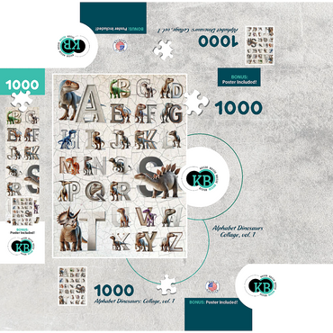 Illustration Collage: Dinosaur Alphabet, vol.1 1000 Jigsaw Puzzle box 3D Modell