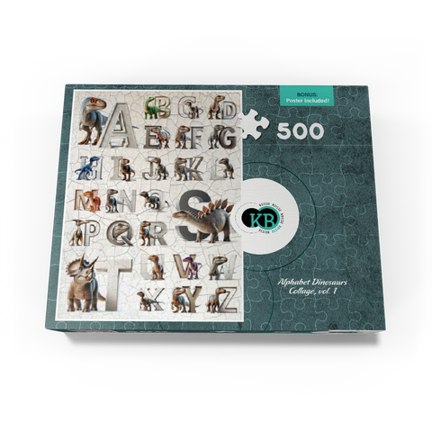 Illustration Collage: Dinosaur Alphabet, vol.1 500 Jigsaw Puzzle box view3