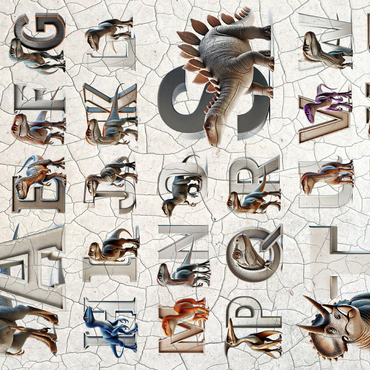 Illustration Collage: Dinosaur Alphabet, vol.1 500 Jigsaw Puzzle 3D Modell