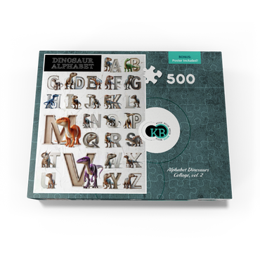 Illustration Collage: Dinosaur Alphabet, vol.2 500 Jigsaw Puzzle box view3