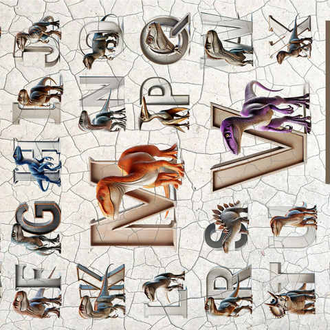 Illustration Collage: Dinosaur Alphabet, vol.3 1000 Jigsaw Puzzle 3D Modell