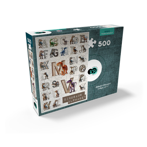 Illustration Collage: Dinosaur Alphabet, vol.3 500 Jigsaw Puzzle box view2
