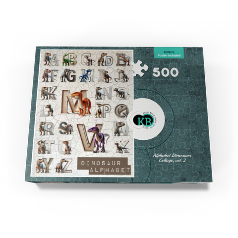 Illustration Collage: Dinosaur Alphabet, vol.3 500 Jigsaw Puzzle box view3