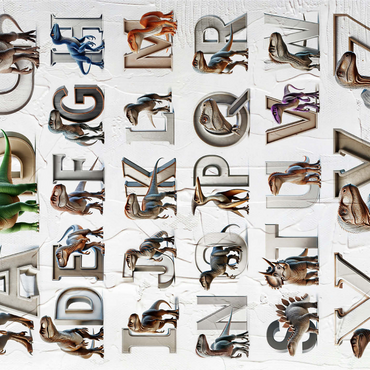 Illustration Collage: Dinosaur Alphabet, vol.4 1000 Jigsaw Puzzle 3D Modell