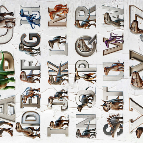 Illustration Collage: Dinosaur Alphabet, vol.4 1000 Jigsaw Puzzle 3D Modell