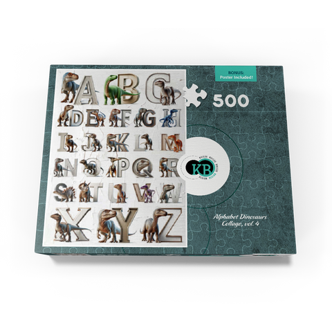 Illustration Collage: Dinosaur Alphabet, vol.4 500 Jigsaw Puzzle box view3