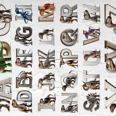 Illustration Collage: Dinosaur Alphabet, vol.4 500 Jigsaw Puzzle 3D Modell