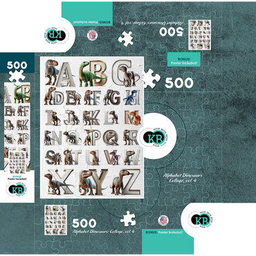 Illustration Collage: Dinosaur Alphabet, vol.4 500 Jigsaw Puzzle box 3D Modell