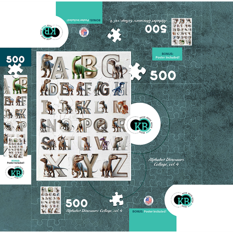 Illustration Collage: Dinosaur Alphabet, vol.4 500 Jigsaw Puzzle box 3D Modell