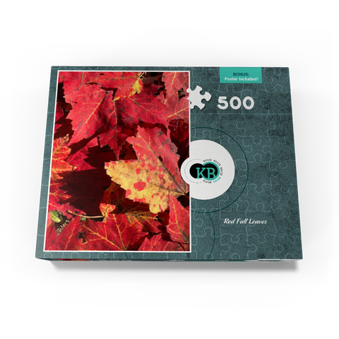 Macro Photography: Red Fall Leaves, no.2 500 Jigsaw Puzzle box view3