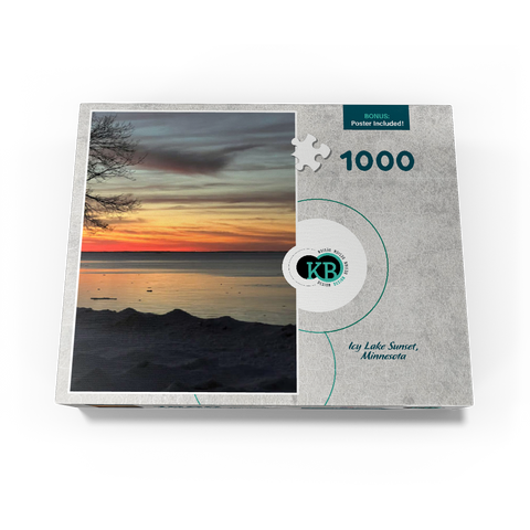 Nature Photography: Icy Lake Sunset, Minnesota 1000 Jigsaw Puzzle box view3