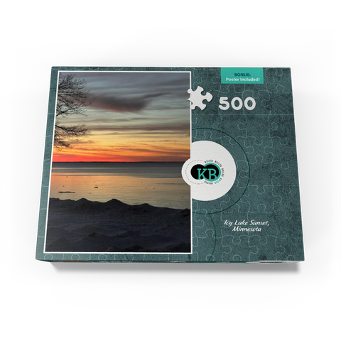 Nature Photography: Icy Lake Sunset, Minnesota 500 Jigsaw Puzzle box view3