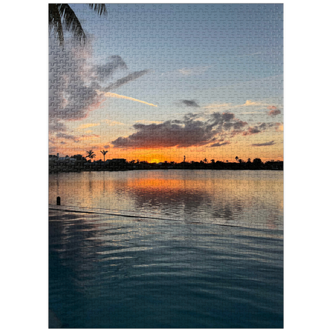 puzzleplate Nature Photography: Infinity Pool Sunset, Florida, USA 1000 Jigsaw Puzzle