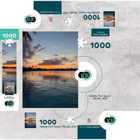Nature Photography: Infinity Pool Sunset, Florida, USA 1000 Jigsaw Puzzle box 3D Modell