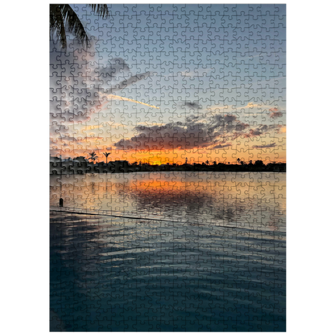 puzzleplate Nature Photography: Infinity Pool Sunset, Florida, USA 500 Jigsaw Puzzle