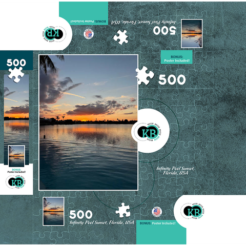 Nature Photography: Infinity Pool Sunset, Florida, USA 500 Jigsaw Puzzle box 3D Modell