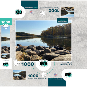 Nature Photography: Tranquil Pond, Minnesota, USA 1000 Jigsaw Puzzle box 3D Modell