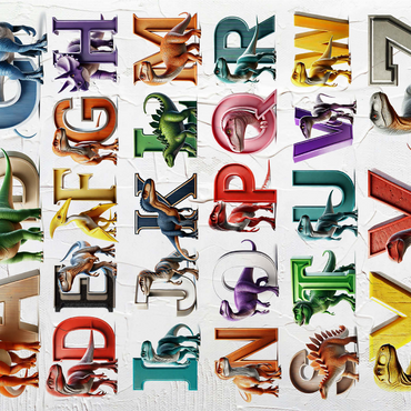 Illustration Collage: Dinosaur Alphabet, vol.5 1000 Jigsaw Puzzle 3D Modell