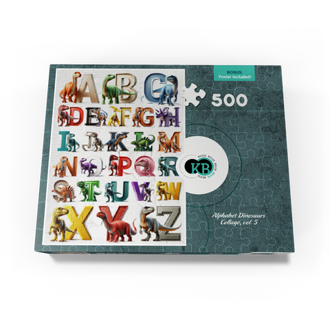 Illustration Collage: Dinosaur Alphabet, vol.5 500 Jigsaw Puzzle box view3