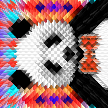 Colorful Geometric Panda with Vibrant Pattern 1000 Jigsaw Puzzle 3D Modell