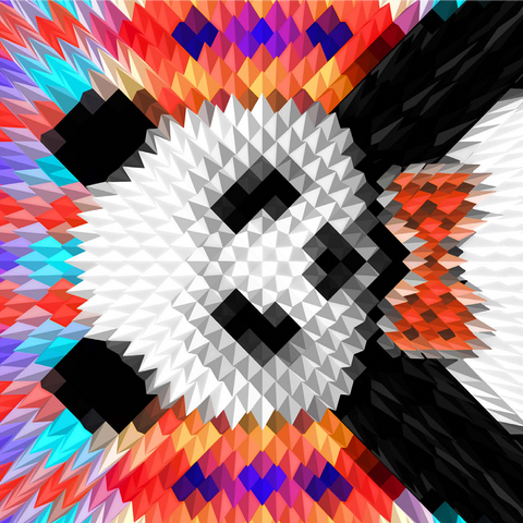 Colorful Geometric Panda with Vibrant Pattern 1000 Jigsaw Puzzle 3D Modell