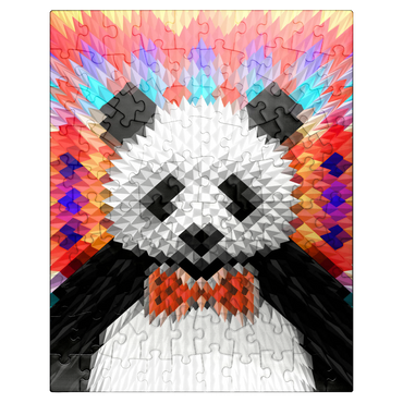 puzzleplate Colorful Geometric Panda with Vibrant Pattern 100 Jigsaw Puzzle