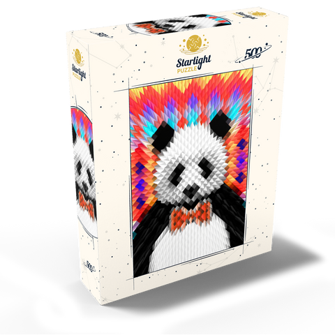Colorful Geometric Panda with Vibrant Pattern 500 Jigsaw Puzzle box view2
