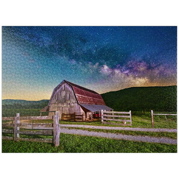 puzzleplate Rustic Barn Under the Milky Way 1000 Jigsaw Puzzle