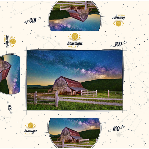 Rustic Barn Under the Milky Way 100 Jigsaw Puzzle box 3D Modell
