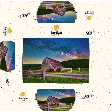 Rustic Barn Under the Milky Way 500 Jigsaw Puzzle box 3D Modell
