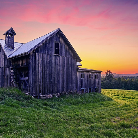 Rustic Barn at Sunset - Tranquil Countryside Scene 100 Jigsaw Puzzle 3D Modell