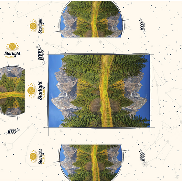 Grand Teton National Park - Mountain Reflection in Autumn 1000 Jigsaw Puzzle box 3D Modell