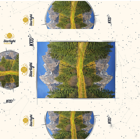 Grand Teton National Park - Mountain Reflection in Autumn 1000 Jigsaw Puzzle box 3D Modell