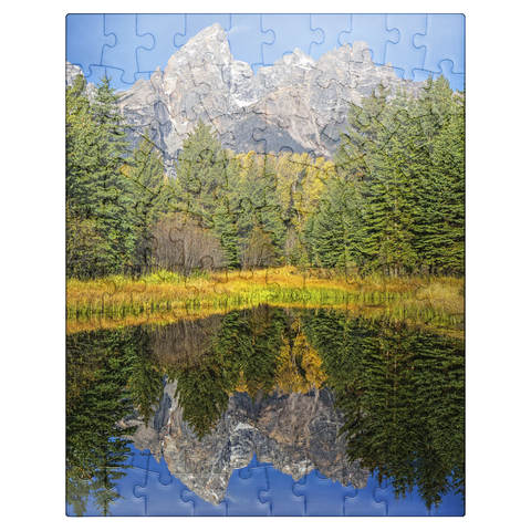 puzzleplate Grand Teton National Park - Mountain Reflection in Autumn 100 Jigsaw Puzzle