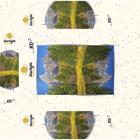 Grand Teton National Park - Mountain Reflection in Autumn 100 Jigsaw Puzzle box 3D Modell