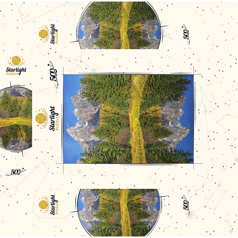 Grand Teton National Park - Mountain Reflection in Autumn 500 Jigsaw Puzzle box 3D Modell