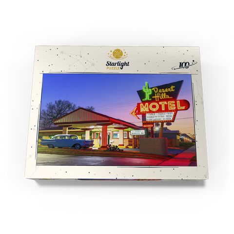 Desert Hills Motel - Classic Route 66 Neon Nostalgia 100 Jigsaw Puzzle box view3