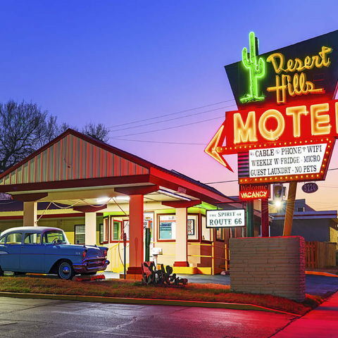 Desert Hills Motel - Classic Route 66 Neon Nostalgia 100 Jigsaw Puzzle 3D Modell